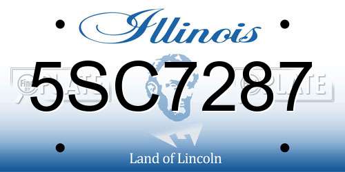5SC7287 Illinois License Plate