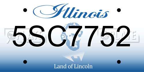 5SC7752 Illinois License Plate