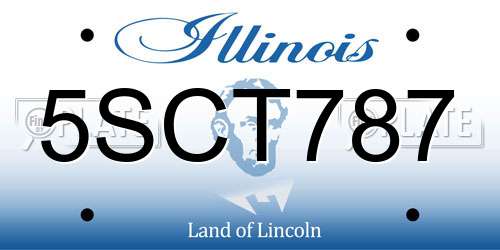 5SCT787 Illinois License Plate
