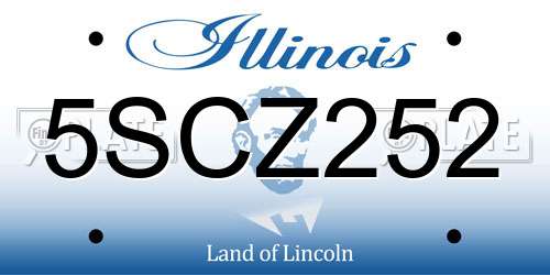 5SCZ252 Illinois License Plate