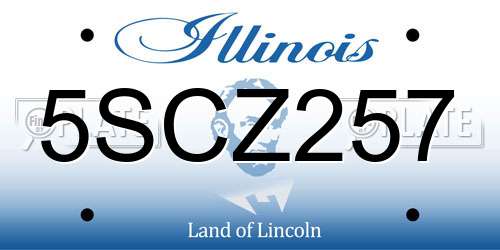 5SCZ257 Illinois License Plate