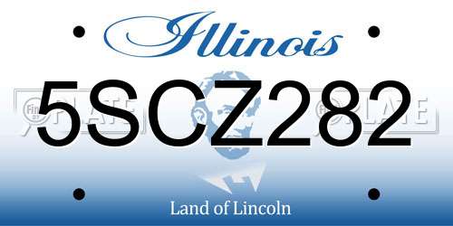 5SCZ282 Illinois License Plate
