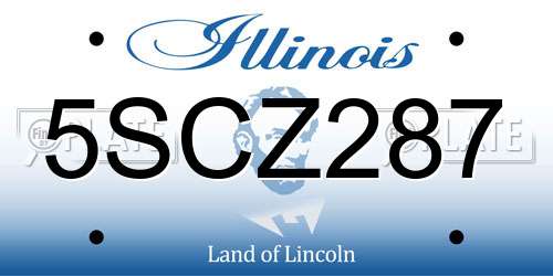 5SCZ287 Illinois License Plate