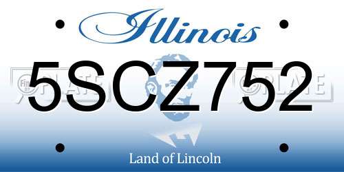 5SCZ752 Illinois License Plate