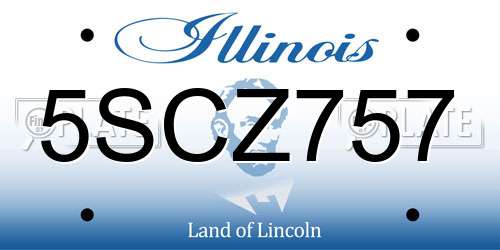 5SCZ757 Illinois License Plate