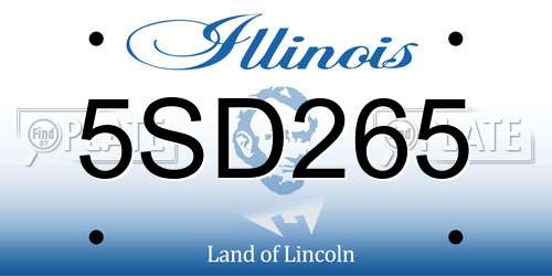 5SD265 Illinois License Plate