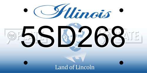 5SD268 Illinois License Plate