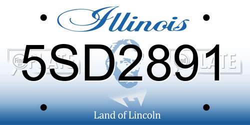 5SD2891 Illinois License Plate