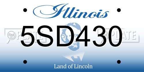 5SD430 Illinois License Plate