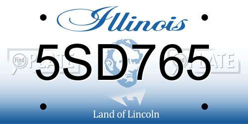 5SD765 Illinois License Plate