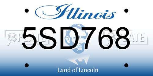 5SD768 Illinois License Plate