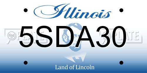 5SDA30 Illinois License Plate
