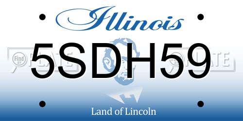 5SDH59 Illinois License Plate