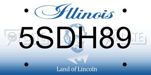 5SDH89 Illinois License Plate