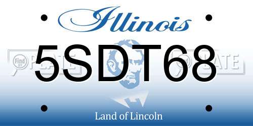 5SDT68 Illinois License Plate