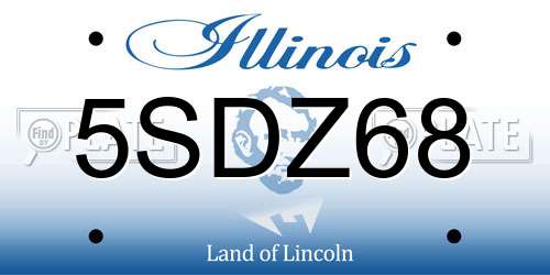 5SDZ68 Illinois License Plate
