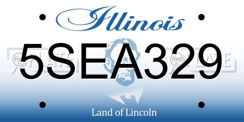 5SEA329 Illinois License Plate