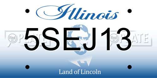 5SEJ13 Illinois License Plate