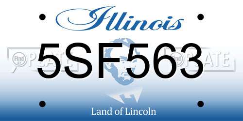 5SF563 Illinois License Plate