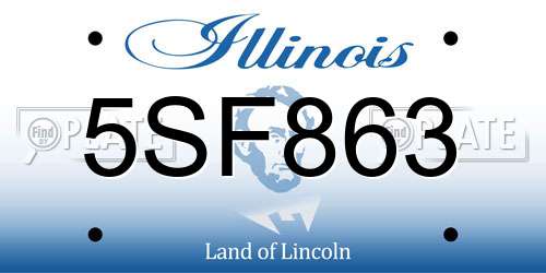 5SF863 Illinois License Plate