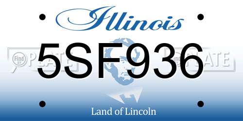 5SF936 Illinois License Plate