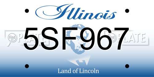 5SF967 Illinois License Plate