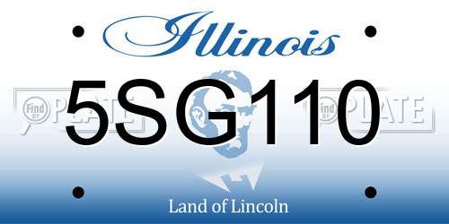 5SG110 Illinois License Plate