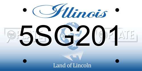 5SG201 Illinois License Plate