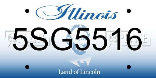 5SG5516 Illinois License Plate