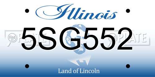 5SG552 Illinois License Plate