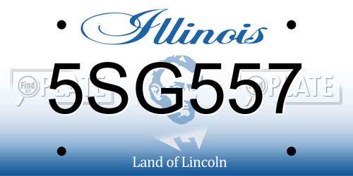 5SG557 Illinois License Plate