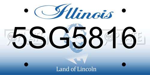 5SG5816 Illinois License Plate