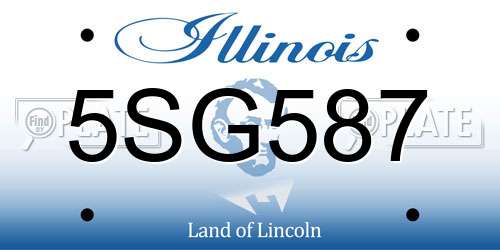 5SG587 Illinois License Plate
