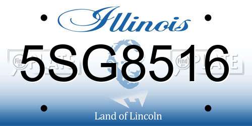 5SG8516 Illinois License Plate