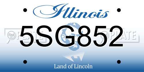 5SG852 Illinois License Plate