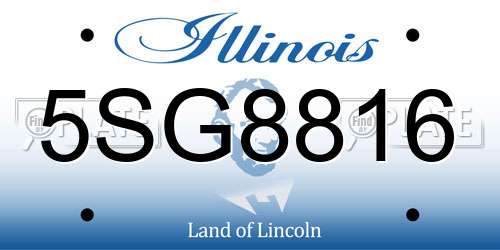 5SG8816 Illinois License Plate