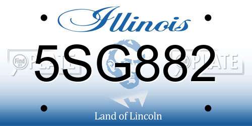 5SG882 Illinois License Plate