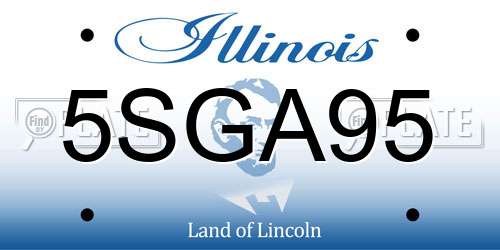 5SGA95 Illinois License Plate