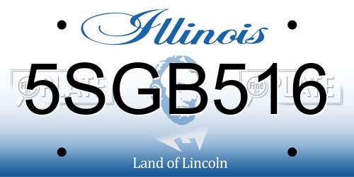 5SGB516 Illinois License Plate