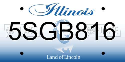 5SGB816 Illinois License Plate