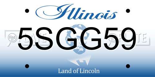 5SGG59 Illinois License Plate
