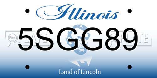 5SGG89 Illinois License Plate