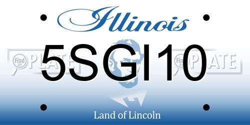 5SGI10 Illinois License Plate