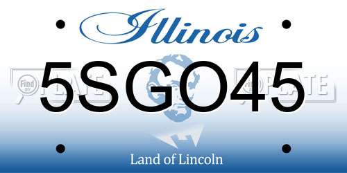 5SGO45 Illinois License Plate