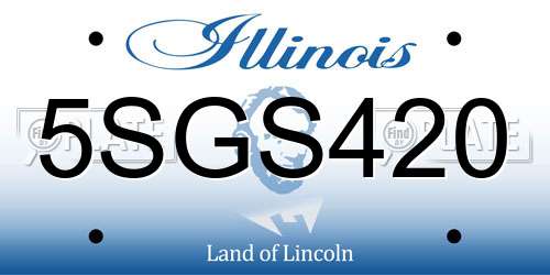 5SGS420 Illinois License Plate