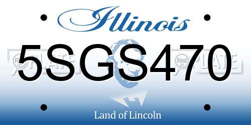 5SGS470 Illinois License Plate
