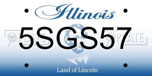 5SGS57 Illinois License Plate