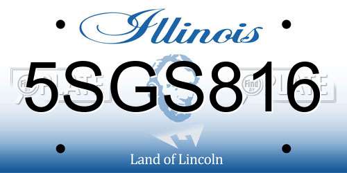 5SGS816 Illinois License Plate