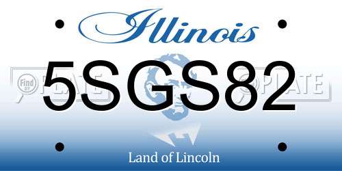 5SGS82 Illinois License Plate
