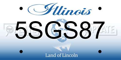 5SGS87 Illinois License Plate